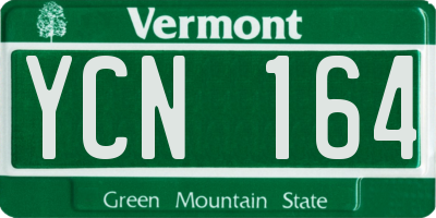 VT license plate YCN164