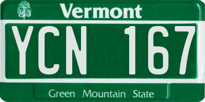 VT license plate YCN167