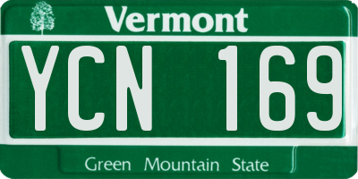 VT license plate YCN169