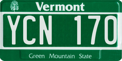 VT license plate YCN170