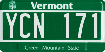 VT license plate YCN171