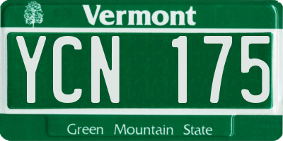 VT license plate YCN175