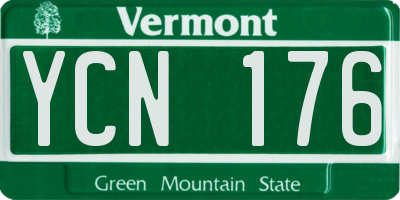 VT license plate YCN176