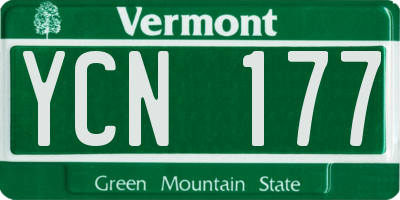 VT license plate YCN177