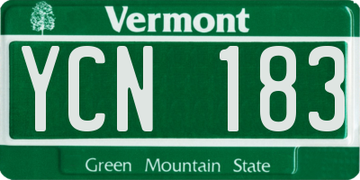 VT license plate YCN183