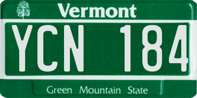 VT license plate YCN184