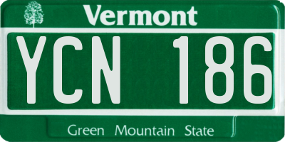 VT license plate YCN186