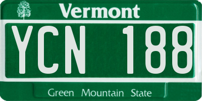 VT license plate YCN188