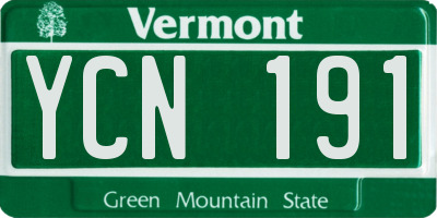 VT license plate YCN191