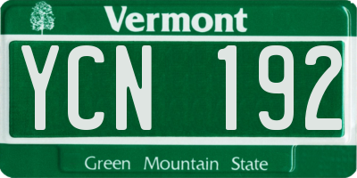 VT license plate YCN192