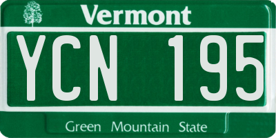 VT license plate YCN195