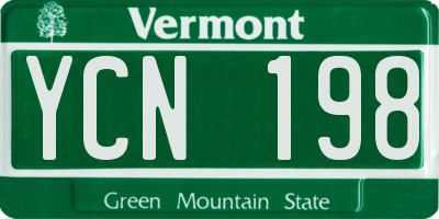 VT license plate YCN198