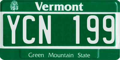 VT license plate YCN199