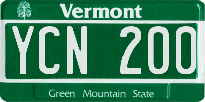VT license plate YCN200