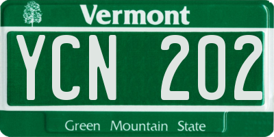VT license plate YCN202