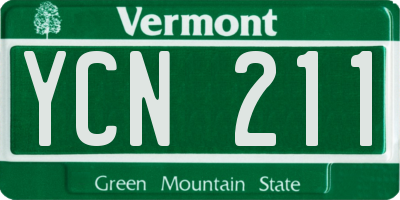 VT license plate YCN211