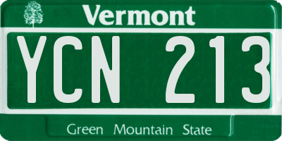 VT license plate YCN213