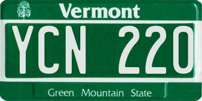 VT license plate YCN220