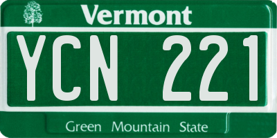 VT license plate YCN221
