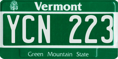 VT license plate YCN223