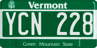 VT license plate YCN228