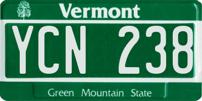 VT license plate YCN238