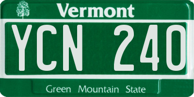 VT license plate YCN240