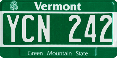 VT license plate YCN242