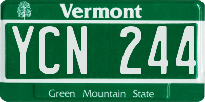 VT license plate YCN244