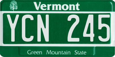 VT license plate YCN245