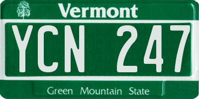 VT license plate YCN247