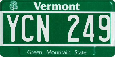 VT license plate YCN249
