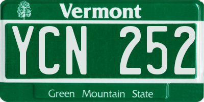 VT license plate YCN252