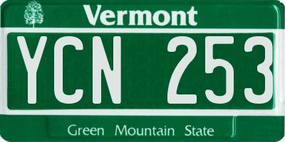 VT license plate YCN253