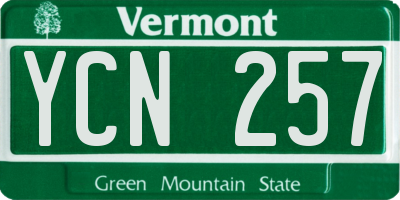 VT license plate YCN257