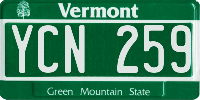 VT license plate YCN259