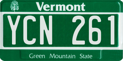 VT license plate YCN261