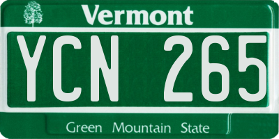 VT license plate YCN265