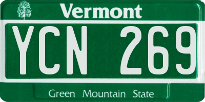 VT license plate YCN269