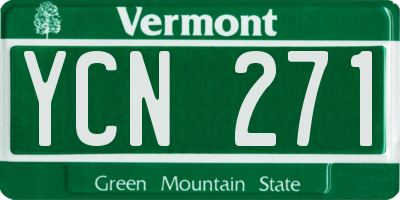 VT license plate YCN271