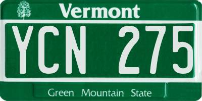 VT license plate YCN275