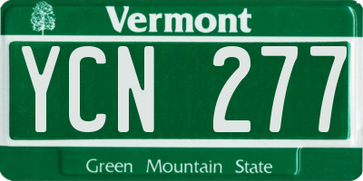 VT license plate YCN277