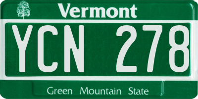 VT license plate YCN278