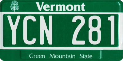 VT license plate YCN281