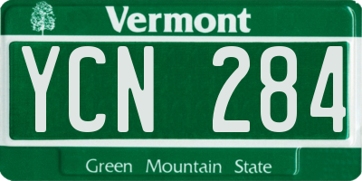 VT license plate YCN284