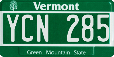 VT license plate YCN285