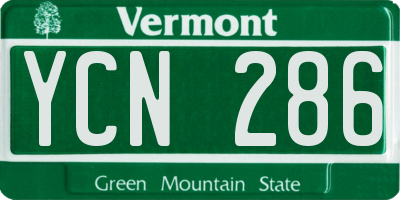 VT license plate YCN286