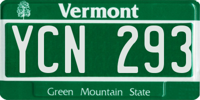 VT license plate YCN293