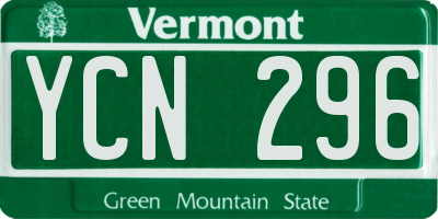 VT license plate YCN296