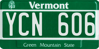 VT license plate YCN606
